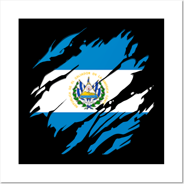 Proud El Salvador Flag, El Salvador gift heritage, Salvadorian girl Boy Friend Salvadoreño Wall Art by JayD World